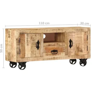 vidaXL TV-Schrank Raues Mangoholz 110x30x50 cm