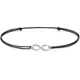 J.Endéar Unendlichkeit Fußkettchen Damen Mädchen Silber 925 handgefertigte Kordel Armband Liebe Freundschaft Geschenk 34cm verstellbar
