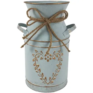 Vintage Blumenvase Herz Milchkanne, Eisen Blumentopf Shabby Deko, Rustikal Blumeneimer im Landhausstil für Garten Wohnzimmer Tischdeko 1Stück