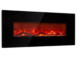 Klarstein Elektrokamin, Elektro Heizungen für Wohnzimmer & Innenräume, Elektrischer Kamin mit LED Flammen, mit Fernbedienung, Heizlüfter mit Timer, Einstellbarer Thermostat, 1600 W