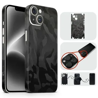 TF Skins kompatibel mit iPhone 15 Plus, Skin Schutzfolie mit 360° Schutz, super dünn und resistent (Shadow Black)