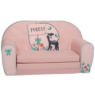 Delsit Kindersofa zum Ausklappen - Kinder Sofa mit Schaumstofffüllung - Sofa Kinder mit Abnehmbarem Bezug - Kindermöbel Kindersofa Mädchen - Kindercouch - 9 Monate bis 4 Jahre - DT2-23001