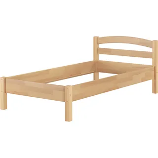 Massivholzbett Buche natur 90x200 Einzelbett Bettgestell Zubehör wählbar V-60.73-09Rollrost inkl. - Naturbelassen