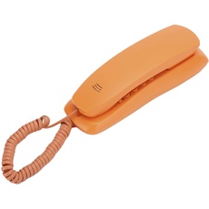 VBESTLIFE Home Office Tragbares dünnes Telefon, einleitendes schnurgebundenes Schreibtischtelefon, Orange, Privathaushalte, Büros, Unternehmen, Hotels