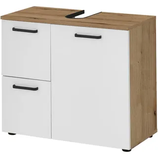 BASIC by Balculina Waschbeckenunterschrank BASIC BY BALCULINA "Vanice, Badezimmerschrank B/H/T 70x60x35cm", weiß, evoke eiche, B:70cm H:60cm T:35cm, FSC-zertifizierter Holzwerkstoff, Schränke, Waschbeckenunterschrank, Breite 70cm, Softclose, FSC-Mix 70%,Made in Europa