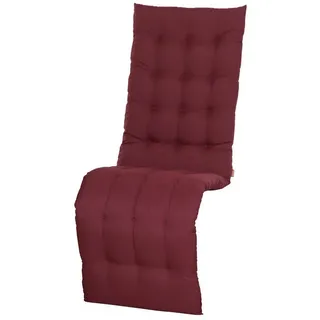 Siena Garden Liegenauflage , Rot , Textil , Uni , Füllung: Schaumstoff , 48x6x160 cm , hochwertige Qualität, für den Außenbereich geeignet, mittels Bändern zu befestigen , Gartenmöbel, Gartenpolster & Auflagen, Liegenauflagen