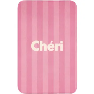 OnlyWow Wc-Vorleger Gestreift - Rosa - Chéri WC Teppich 50x80 cm , Pink , Textil , Füllung: Polyurethan (Pur) , Rechteckig , 50x1 cm , Heimtextilien, Badtextilien, WC Vorleger