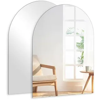 Eleganter gebogener Spiegel - zeitloses Design - 1 Stück - 40 x 30 cm - Holz