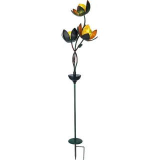 Ambia Garden Solarleuchte , Grün, Goldfarben , Metall, Glas , 14.5x113.50x27.5 cm , mit Schalter , Lampen & Leuchten, Außenbeleuchtung, Solarleuchten