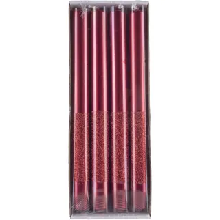 DONAU HOME Tafelkerze Onyx/Paraffinkerze/Stumpenkerze Set / 22x250mm/ 4 Stück/Rot/Deko Kerzen Wachskerze/Zur Dekoration
