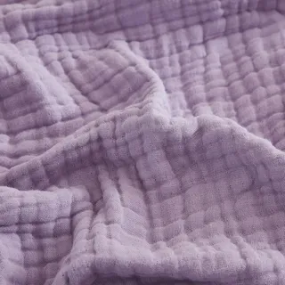 EMME Musselin-Decke 230x230 Baumwolle Oeko-TEX Erwachsene Tagesdecke,Lila