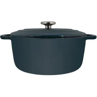 Cosy & Trendy Fontestic Kochtopf Gusseisen 6,1 L | Schmortopf 28 cm H: 13 cm | Green Heron | Innen weiß emaillierter Gusseisen Topf | Gusseiserner Topf für alle Herdarten | Backofenfest bis 200°C