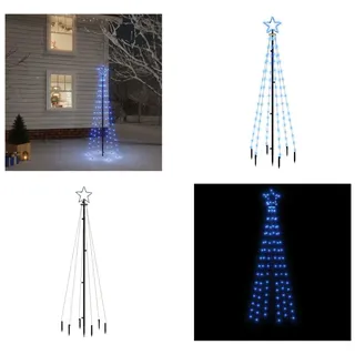 vidaXL LED Weihnachtsbaum mit Erdnägeln Blau 108 LEDs 180 cm - Weihnachtsbaum Mit Erdspieß - Weihnachtsbäume Mit Erdspießen - LED-Weihnachtsbaum - LED-Christbaum - Blau
