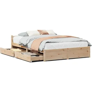 vidaXL Massivholzbett ohne Matratze 140x190 cm Kiefernholz