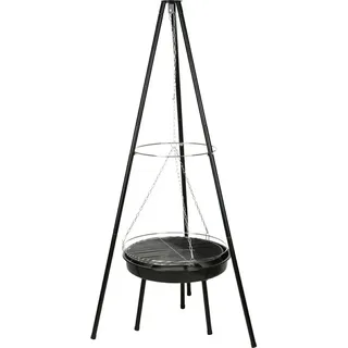 Dreibein-Gartengrill IGNIS mit Feuerschale und Grillrost, 151 cm - Schwarz