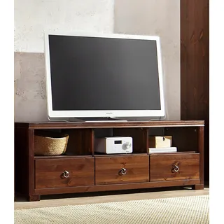 Home affaire TV-Board »Gotland«, Breite 147 cm, mit Schubladen und offenen Fächern, Massivholz, FSC®, braun