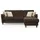 Cavadore Ecksofa Palera Federkern-Sofa in L-Form im Landhausstil 244 x 89 x 163 Mikrofaser-Bezug Braun