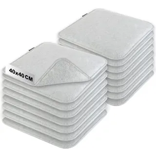 com-four® 16x Sitzkissen aus Filz 40 x 40, gepolstertes Stuhlkissen | eckige Sitzpolsterauflage für Esszimmer - Garten - Balkon - rutschfeste Unterseite mit Anti-Slip
