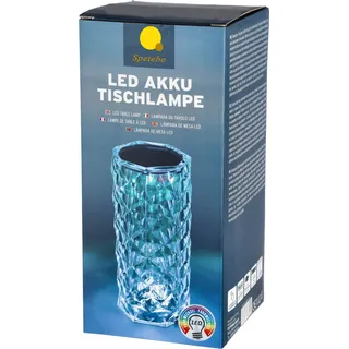LED Akku Tischlampe mit 16 Farben - ca. 22 x 9,5 cm - USB Kabel und Fernbedienung - Transparent
