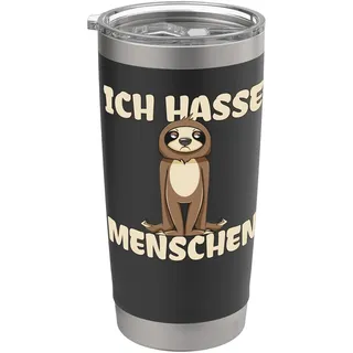 Ich Hasse Menschen Faultier Doppelwandiger Edelstahl-Thermobecher