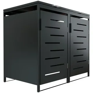 Juskys Mülltonnenbox Arel 132 x 80 x 116 cm grau