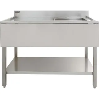 Gastrospüle Spültisch Edelstahl Spülbecken 1 Becken Rechts Spültheke Waschtisch - Silber