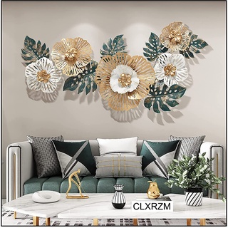 CLXRZM Wanddeko Wohnzimmer, 3D Wall Wanddekoration Blumen Wandskulpturen, Metall Hängende Deko Für Sofa Hintergrund, Büro Wandornamente, 160x62CM (63x24.5in)