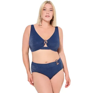 Ulla Popken Damen große Größen Übergrößen Plus Size Bikini, Sophia, Glitzerstruktur, Muschel