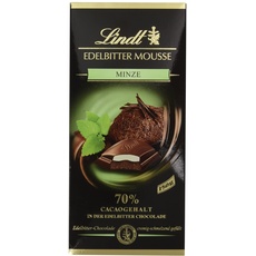 Lindt Schokolade Edelbitter Mousse Minze | 150 g Tafel | Mit 70 % Kakaogehalt und dunkler Mousse au Chocolat und Minze Füllung | Schokoladentafel | Schokoladengeschenk | dunkle Schokolade