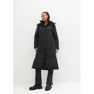 Steppmantel BONPRIX, Damen, Gr. 38, schwarz, Steppware, Obermaterial: 100% Polyester. Futter: 100% Polyester. Wattierung: 100% Polyester, unifarben, oversize lang, Mäntel Steppmantel, mit abnehmbarer Kapuze, mit Reißverschlusstaschen, Oversize-Passform