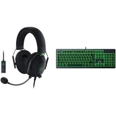 Razer Blackshark V2 - Premium E-Sport-Headset mit USB-Soundkarte & Ornata V3 X - Flache Membran-Tastatur mit Chroma RGB