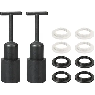 sourcing map 2Stk. E14 Fassungsring Entfernungswerkzeug T-Typ mit Lampenschirm Schwarz