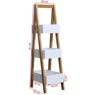 Mobili Rebecca Badezimmerregal, Weiß Holzwerkstoff, 30x81x21 cm Badezimmer, Badezimmerregale, Badregale