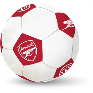 Character World Offiziell Lizenziertes rundes Fußballkissen des Arsenal FC, superweiches weißes Kissen mit Fußballwappen, perfekt für jedes Schlafzimmer, auf dem Sofa, 25 x 25 cm