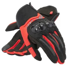 Dainese - Mig 3 Air Gloves, Sommer-Motorradhandschuhe, belüftetes Gewebe, Knöchelschoner, Touchscreen, Mann, Schwarz/Lava Rot, XXL