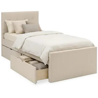 Homestyle4u Polsterbett 90 x 200 cm Beige