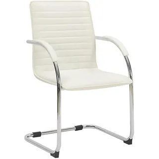 CLP Schwingstuhl Lederlook Weiß , Textil , 56x95x60 cm , Esszimmer, Stühle, Schwingstühle