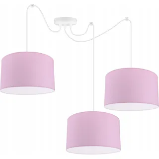 Hängelampe für Kinderzimmer - Deckenlampe - Pendelleuchte aus Metall mit Lampenschirm - Spider 3-Flammig, Rosa, Spider matero - Rosa