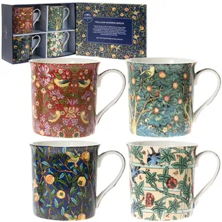 Lesser & Pavey lesser and pavey LP93068 Keramikbecher, William Morris, 4er-Set, 12 x 8 x 9 cm, mehrfarbig, 4 Stück (1 Stück)