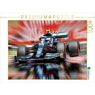 CALVENDO Puzzle Sebastian Vettel - Deutschland - Team Aston Martin F1 1000 Teile Puzzle quer | Lege-Größe cm Foto-Puzzle für glückliche Stunden
