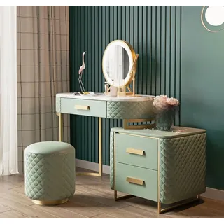 Schminktisch Design Tische Kosmetik Frisier Spiegel Konsole Schlafzimmer - Grün