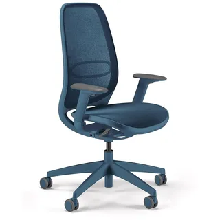 Sedus se:air Ergonomischer Drehstuhl, Bürostuhl, Kunststoff mit Rezyklat-Anteil, 100% Recyclingfähig, Blue, 42-55cm, bis 130kg Belastbar