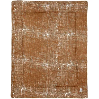 MEYCO Baby Fine Lines Laufgittereinlage (weiches und sicheres Material, Außenseite aus 100% Baumwolle, waschbar, weich und sanft, trocknergeeignet, Größe: 77 x 97 cm), Camel