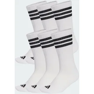 adidas 3-Streifen Essentials Cushioned Crew Socken 6er Pack Weiß/Schwarz 40-42