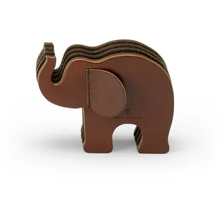Graf von Faber-Castell 118722 - Stiftehalter Elefant aus Leder, mit 12 Buntstifte Polychromos