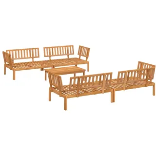vidaXL 5-tlg. Garten-Sofagarnitur aus Paletten Massivholz Akazie - Braun