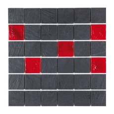 Mosaikmatte Lava Rot Schwarz 30 cm x 30 cm