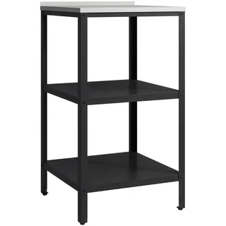 casa.pro Outdoor-Standregal Bolognano , Schwarz , Metall , Quadratisch , 50x92x50 cm , Gartenmöbel, Gartentische, Garten-Beistelltische