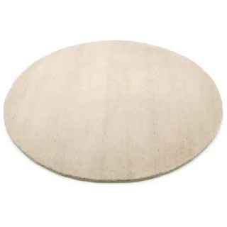 Wollteppich , Gelb , Textil , Uni , rund , 250x250 cm , für Fußbodenheizung geeignet , Teppiche und Böden, Teppiche, Runde Teppiche