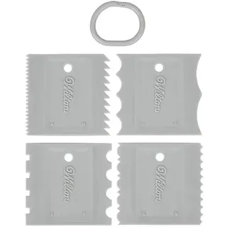 Wilton Zuckergusskämmen Set-4: Teigschaber Kunststoff Cake Scraper Kuchenschaber Spachtel für Küchen Backen Rand Dekorieren - 13 x 13 cm